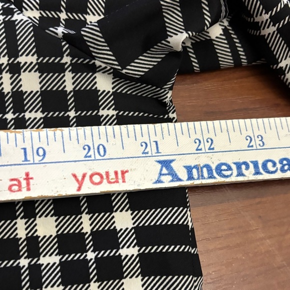 Lauren Ralph Lauren Sheer Button Up Tunic Black Plaid Oversized Top Size Medium - Picture 8 of 10